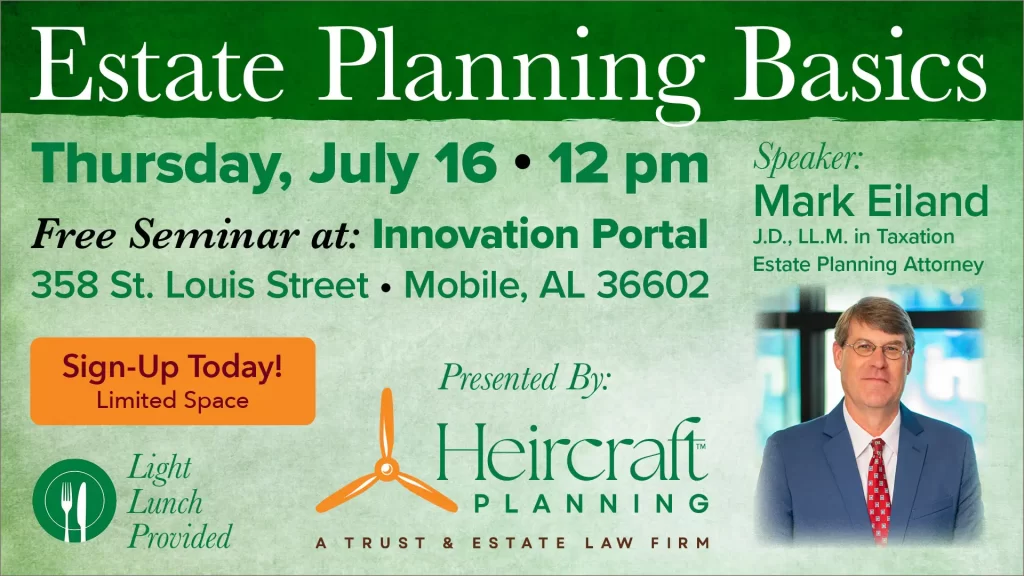 Estate Planning Basics July 16, 2026, 12pm at the Innovation Portal