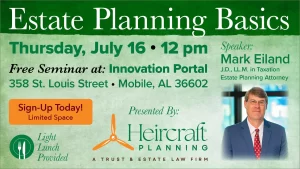 Estate Planning Basics July 16, 2026, 12pm at the Innovation Portal