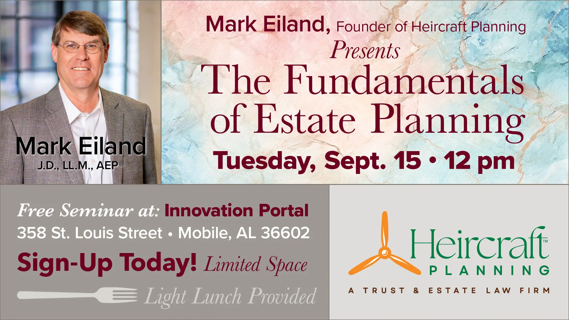 Sept 15 Event: The Fundamentals of Estate Planning