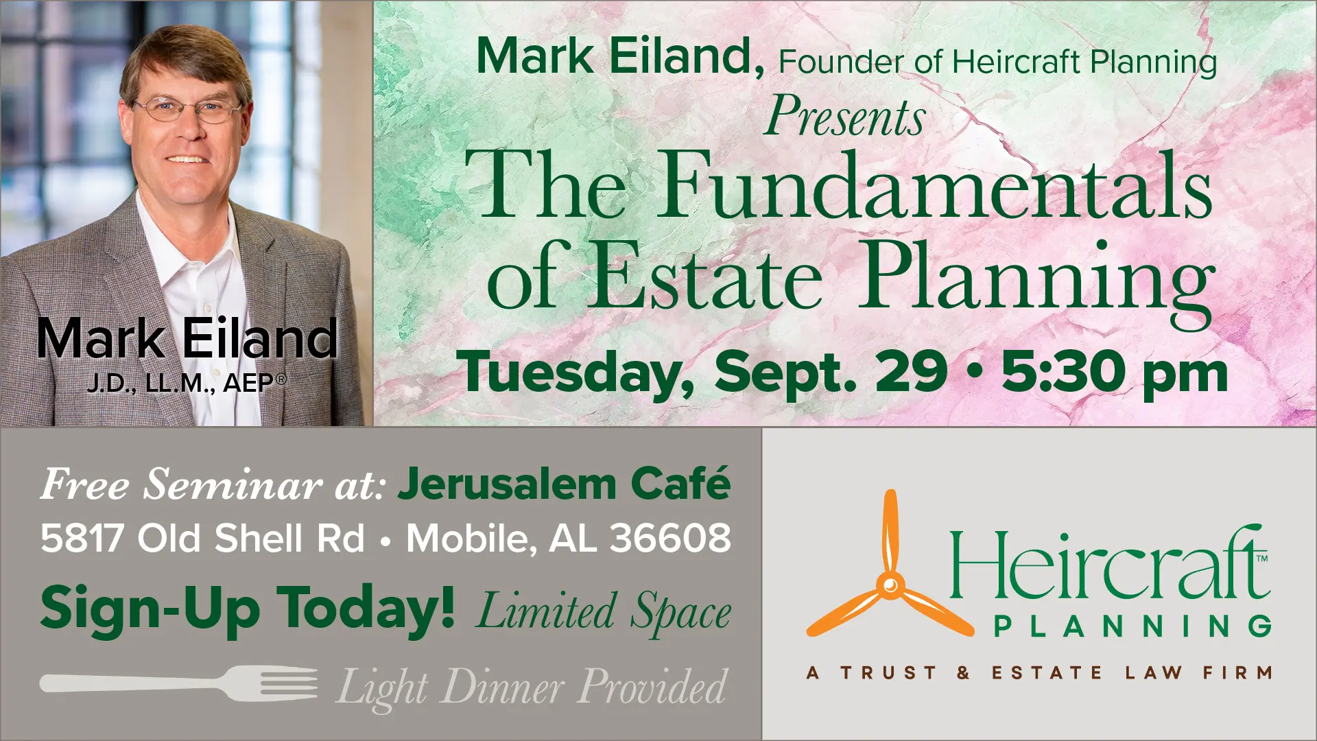 Sept 29 Event: The Fundamentals of Estate Planning